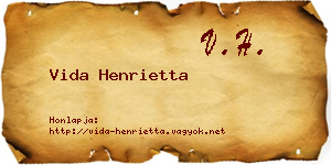 Vida Henrietta névjegykártya